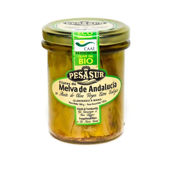 Pesasur Conserva de pescado Filetes de Melva de Andalucía IGP en AOVE Eco 195 g carne