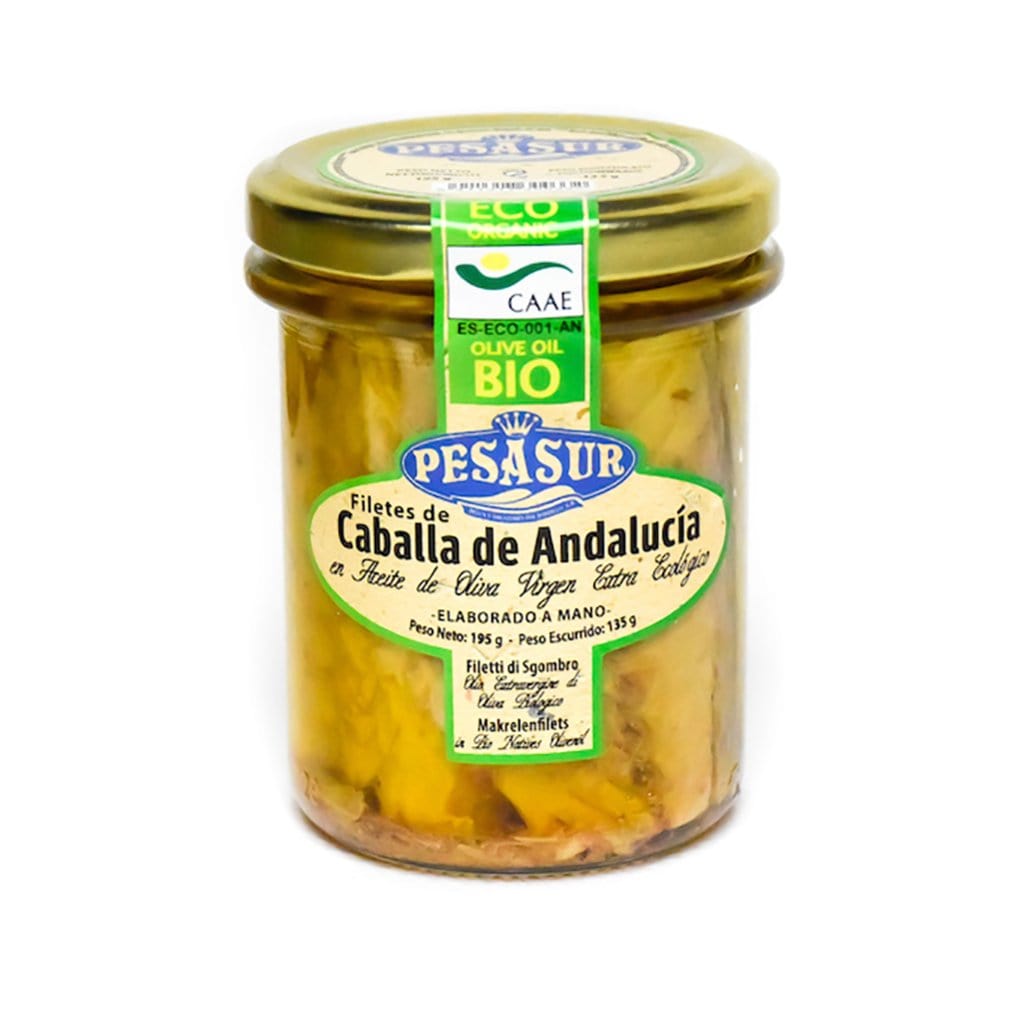 Pesasur Conserva de pescado Filetes de Caballa en AOVE Eco 195 g carne