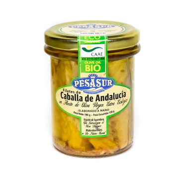 Pesasur Conserva de pescado Filetes de Caballa en AOVE Eco 195 g carne