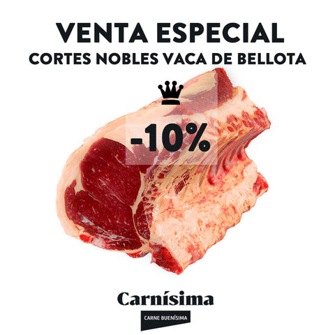 Tronco Ibérico Chuletón Cortes nobles Vaca de Bellota 4 kg carne