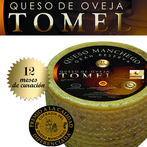 Carnísima Queso Queso Manchego Artesano Curado Tomel cuña 600 g carne