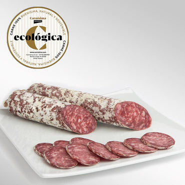 Carnísima Ibéricos Salchichón ibérico de bellota ecológico Guijuelo carne