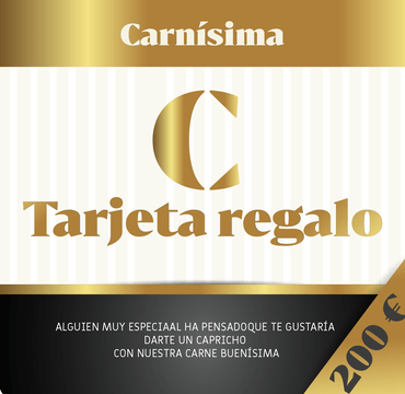 Carnísima Tarjeta de regalo € 200 EUR Tarjeta de regalo carne