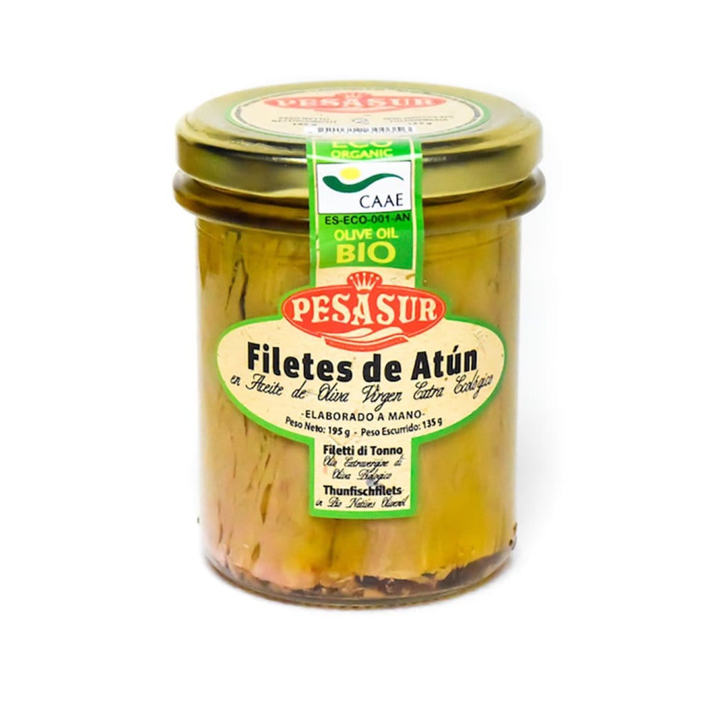 Carnísima Atún Filetes de atún en aceite de oliva virgen extra ecológico 195 g carne